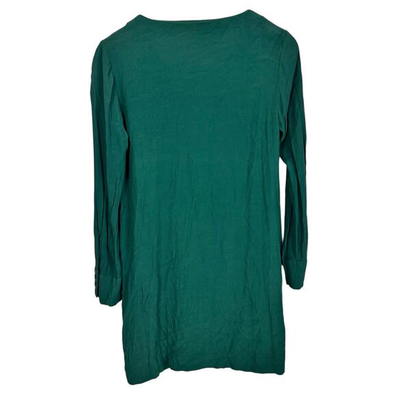 Madewell Novel Dress Smoky Spruce Green Button Up Long Sleeve Mini Fall Dress XS - Picture 7 of 11